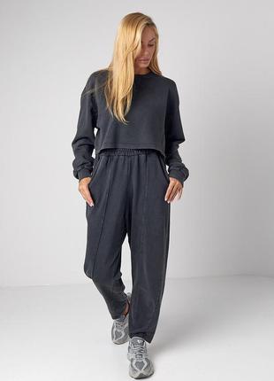 Спортивный костюм с oversize свитшотом и брюками-бананами2 фото