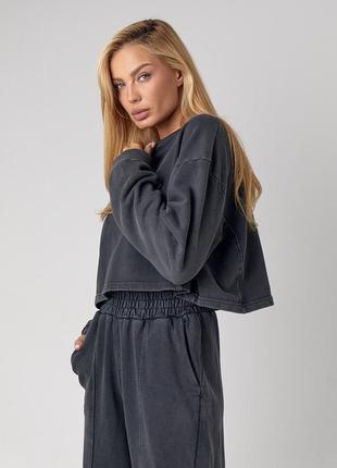 Спортивный костюм с oversize свитшотом и брюками-бананами5 фото
