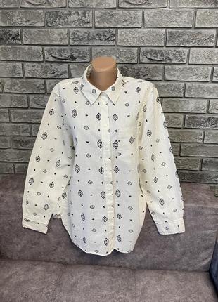 Леновая рубашка h&amp;m свободного кроя