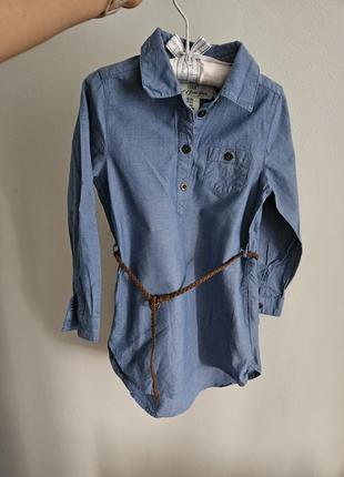 Плаття джинсове пояс сорочка комірець