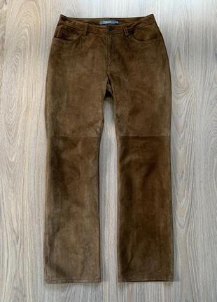 Мужские винтажные кожаные замшевые штаны брюки gap boot cut2 фото