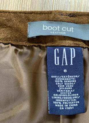 Мужские винтажные кожаные замшевые штаны брюки gap boot cut7 фото