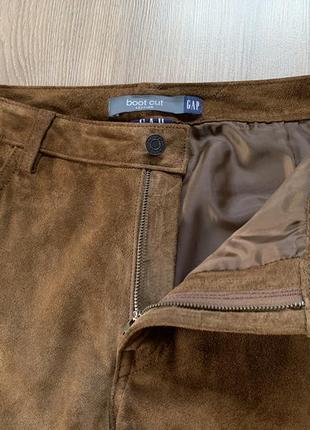 Мужские винтажные кожаные замшевые штаны брюки gap boot cut5 фото