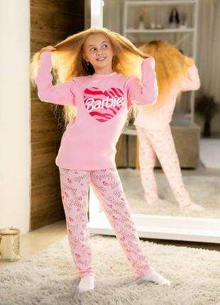 Утепленная подростковая пижама барби, barbie