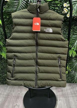 Чоловічий жилет the north face, хакі, осінь, весна, євро зима