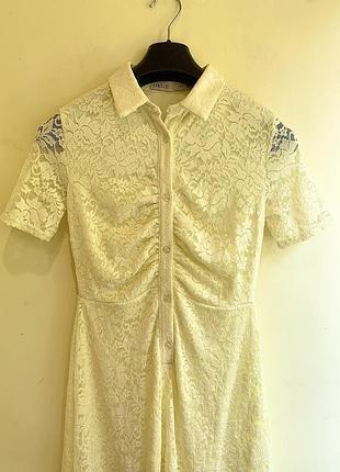 Ніжна романтична сукня ажурна жовта мереживо