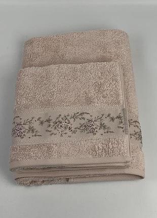 Набір рушників puppila 2 шт ronesans пудровий в фірмовій коробці