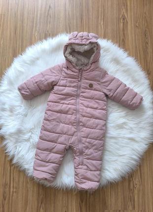Теплый комбинезон h&amp;m на 4-6 мес 68 см.