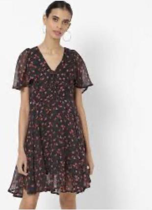 Шифоновое ярусное платье в цветочный принт