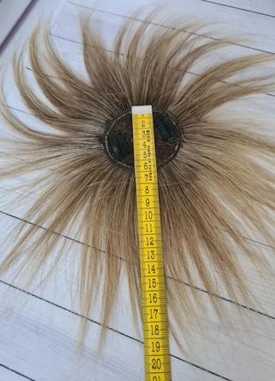 Мини накладка топер макушка челка 100% натуральный волос.