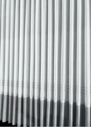 Тюль лён бамбук с серым