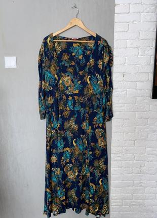 Трикотажна сукня плаття дуже великого розміру батал у принт жар-птиці joe browns, xxxxxl 64-66р3 фото