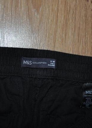 Черные свободные льняные брюки marks&spenser4 фото