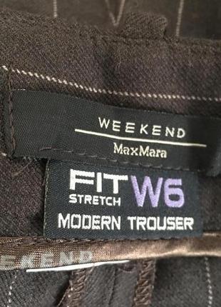 Maxmara weekend брюки тёмно коричневого цвета в тонкую полоску, размер m-l-xl5 фото
