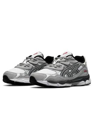 🌸женские кроссовки asics gel - nyc white steel gray / демисезонные / весенние, летние, осенние / текстиль, кожа, замша /