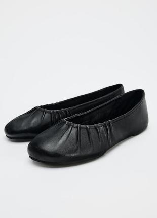 Кожаные балетки zara новая коллекция,балетки zara