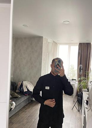 Чорна рубашка burberry (м) оригінал, чек є)