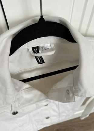Білий джинсовий жакет h&m3 фото