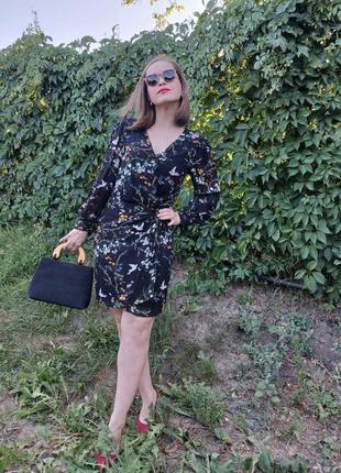 Платье в птички платье легкое на запах the kooples paris s