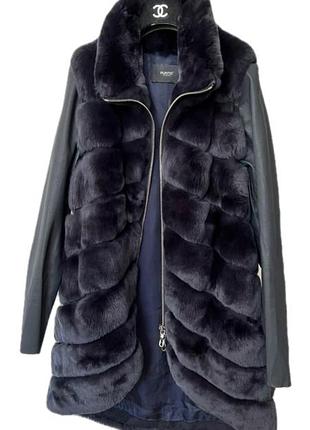 Жилетка з шкіряними рукавами та з рекса