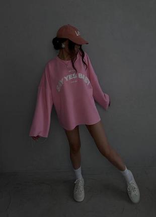 Кофта розовая барби с длинными рукавами футболка блуза джемпер туника с накатом с надписями с принтом свитшот лонгслив свитер7 фото