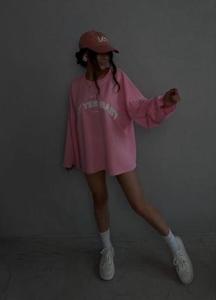 Кофта розовая барби с длинными рукавами футболка блуза джемпер туника с накатом с надписями с принтом свитшот лонгслив свитер9 фото