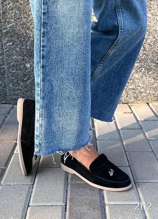 Мягкие удобные лоферы натуральная замша