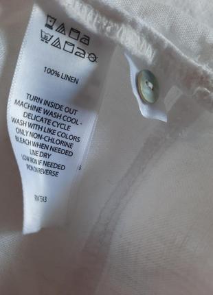 Шикарная белая  рубашка туника  100%лен6 фото