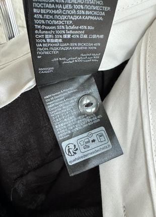Льняные релакс брюки с защипами h&amp;m5 фото