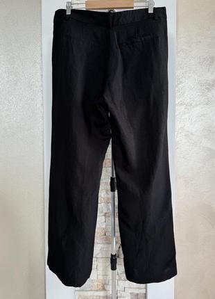 Лляні релакс брюки з защипами h&m8 фото