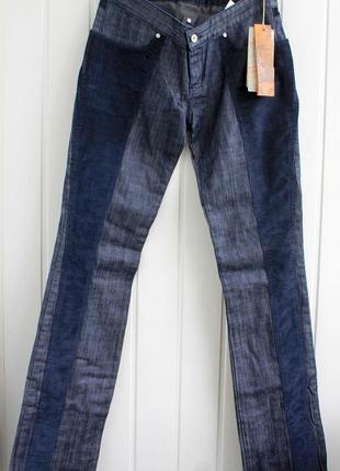 Женские джинсы классика с вельветовыми вставками4 фото