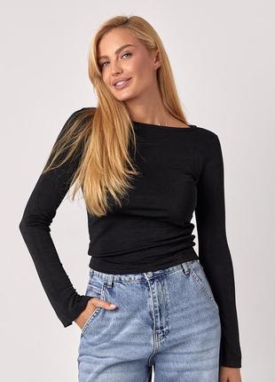 Эластичный женский джемпер из блестящего трикотажа