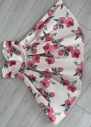 Сукня коротка з квітковим принтом3 фото