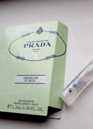 Prada milano infusion d'iris💥original мініатюра пробник mini spray 1,2 мл у книжці