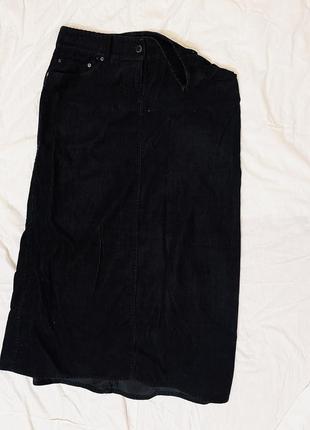 Юбка джинсовая вельветовая широкая макси длинная оверсайз трапеция4 фото