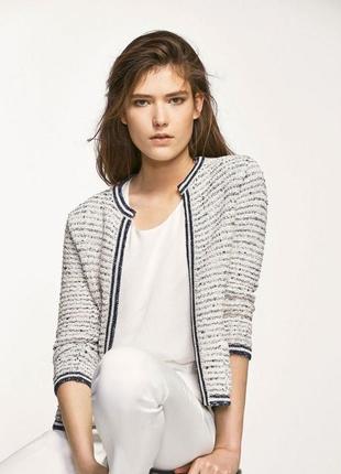 Твидовый кардиган massimo dutti, твидовый жакет, твидовый пиджак без застежки, классический твидовый жакет,