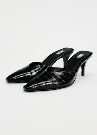 Zara шикарные мюли из натуральной кожи р.39