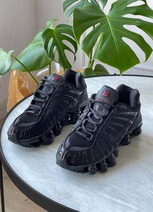 Кроссовки nike shox tl triple black6 фото