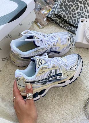 Жіночі кросівки asics gel-kayano 14 white/black/шкіра текстиль