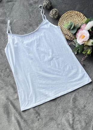 Білосніжна тонка майка змішана бавовна