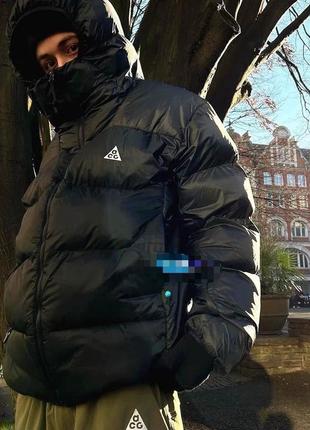 Мужской пуховик nike acg/primaloft/therma-fit черный, бирюзовый, оранжевый, бордовый цвет теплая куртка на зиму