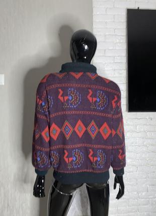 Винтажная вязаная куртка в интересный принт в этностиле винтаж rival, one size2 фото