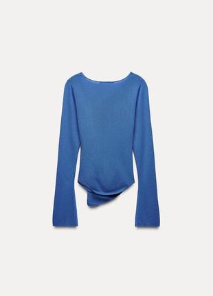 Трикотажний синій топ жіночий zara new6 фото