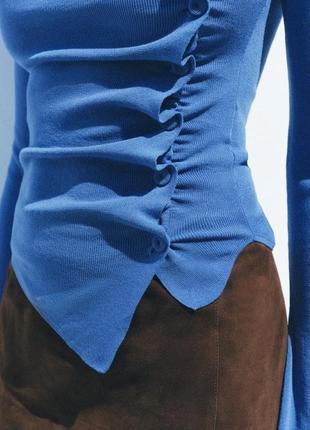 Трикотажний синій топ жіночий zara new3 фото