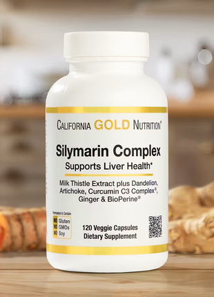 California gold nutrition, силімариновий комплекс, здоров'я печінки, родоспша, куркумін, артишок, ку