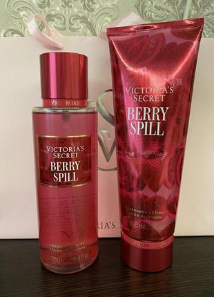 Набір парфумованих спрей та лосьон для тіла berry spill victoria’s secret vs орігінал
