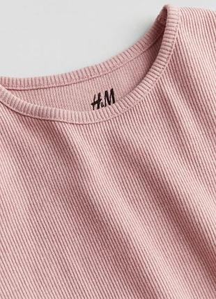 Футболка в рубчик h&m 4/6 для дівчинки 2
