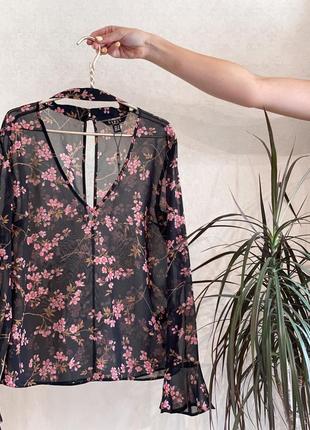 Квіткова шифонова блуза