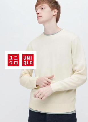 Uniqlo mens extrafine merino crew neck sweater мужской джемпер мериносовая шерсть