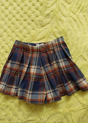Шортики имитация юбки в клетку zara 3-4 года